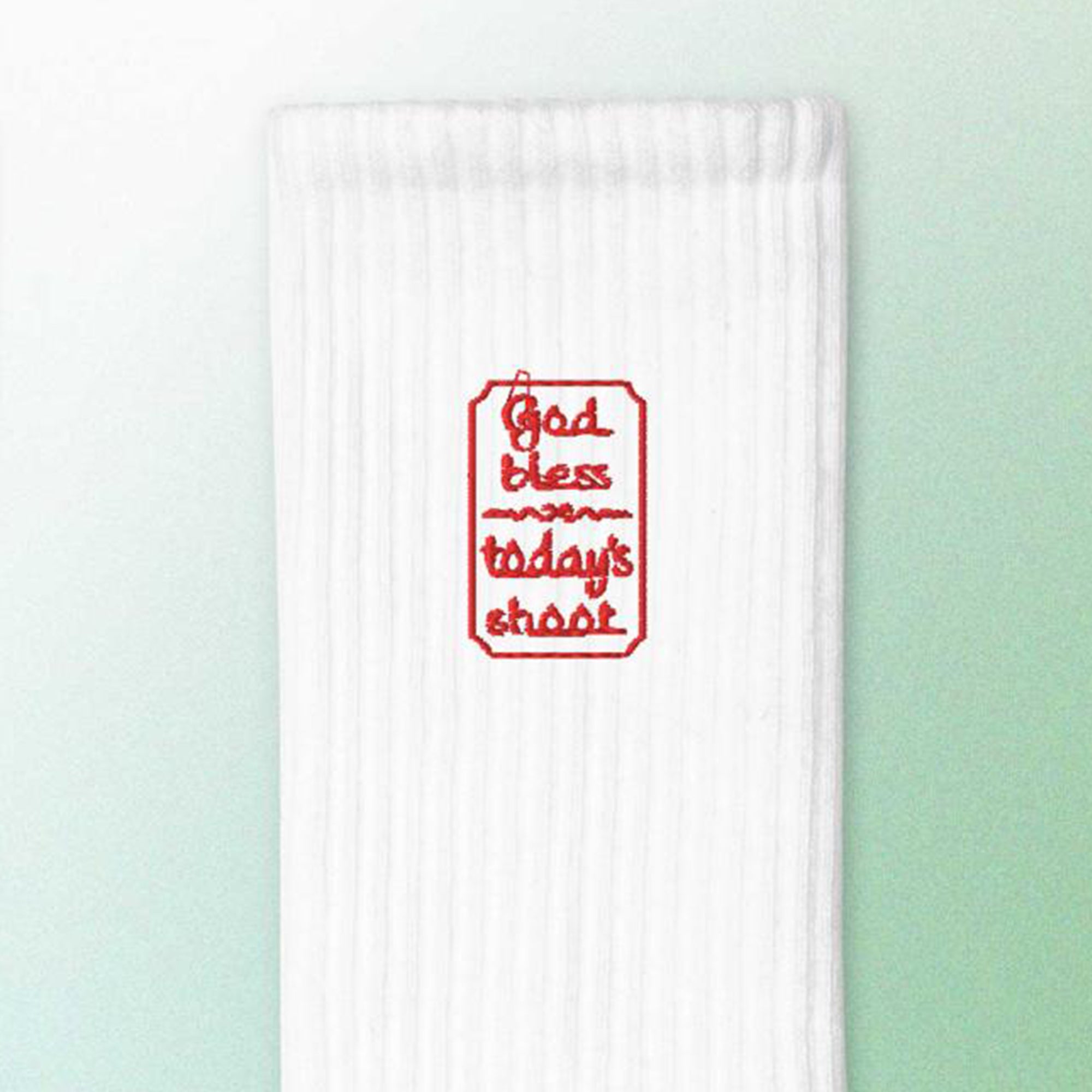 God Bless Today's Shoot Embroidered socks